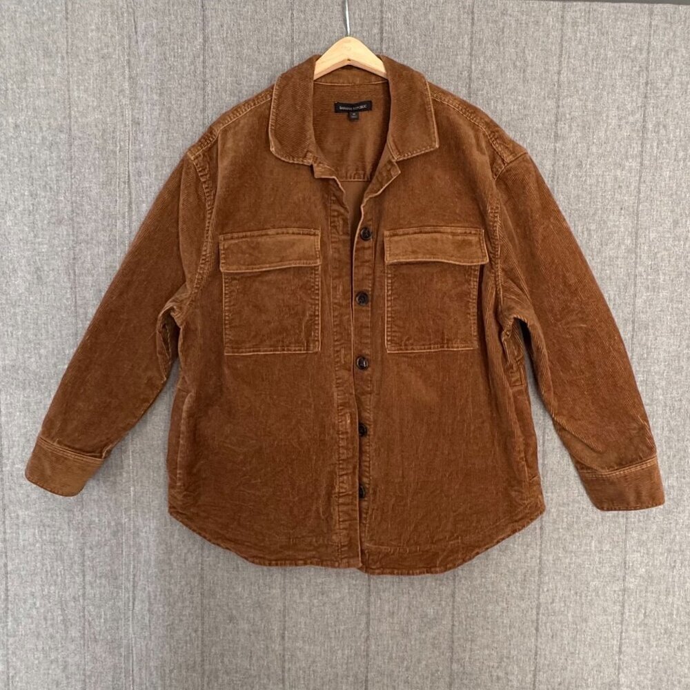 Banana Republic Corduroy Brown Button Front Shaket Chore Farm Jacket Size Medium - Picture 4 of 13